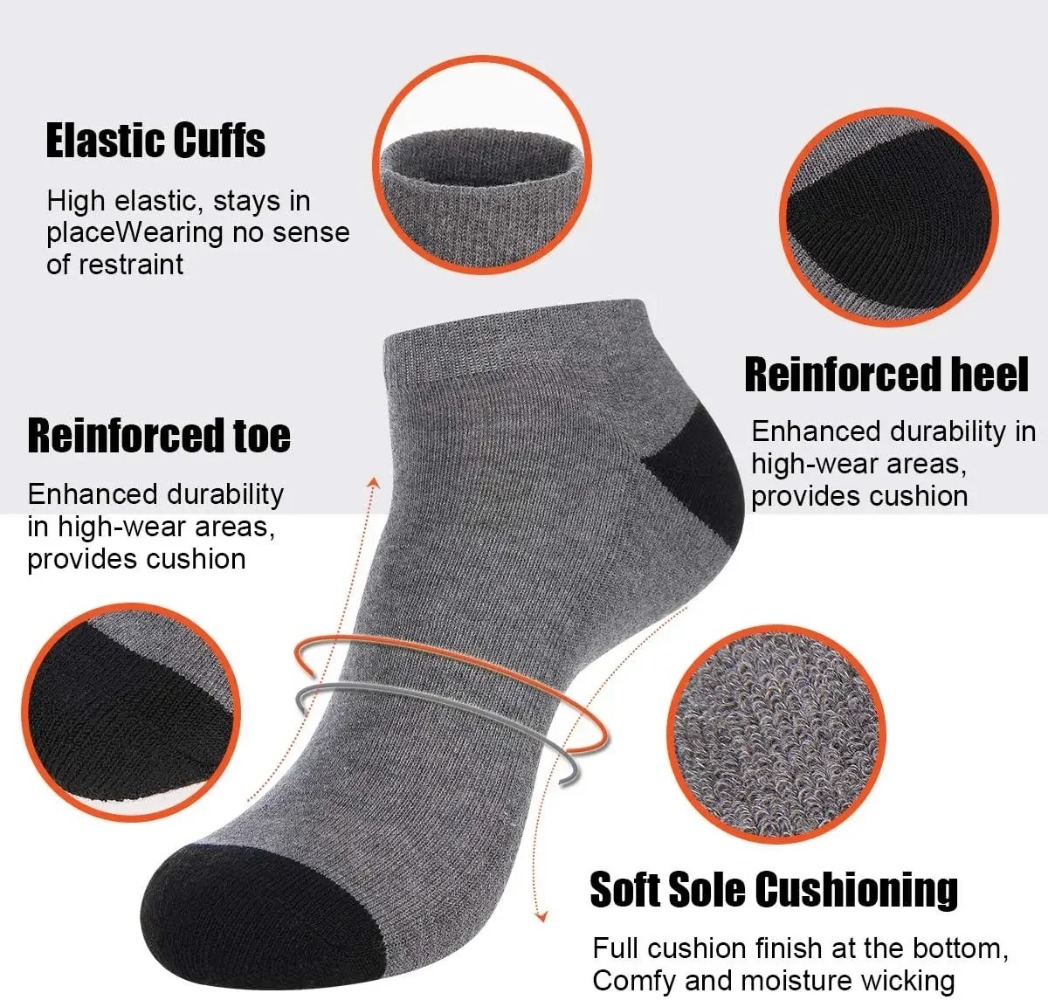 1-10Pairs Breathable Mens Summ - Ankle Sock Low Cut บทวิจารณ์และราคา