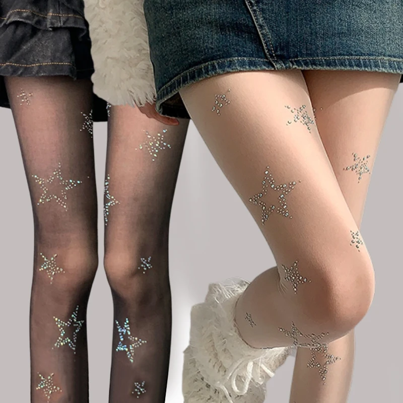 Y2k Star Diamond Rhinestone Fi - Fishnet Stocking Women บทวิจารณ์และราคา