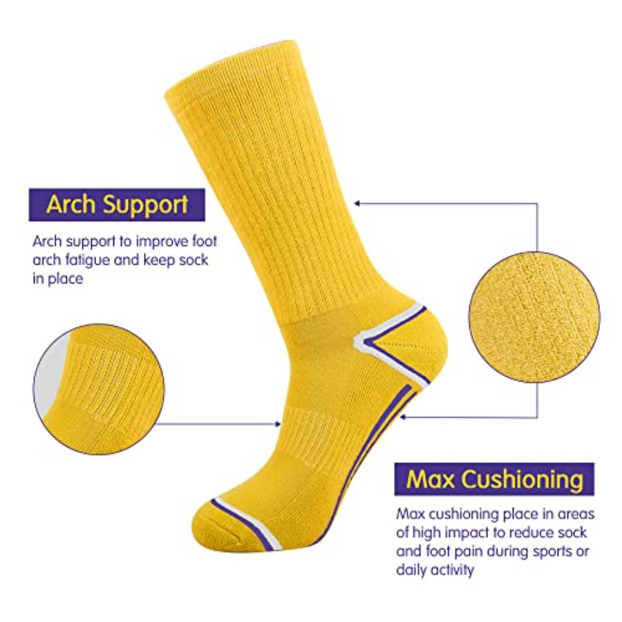 Mens 6 Pack Athletic Performan - Cotton Crew Sock Pack บทวิจารณ์และราคา