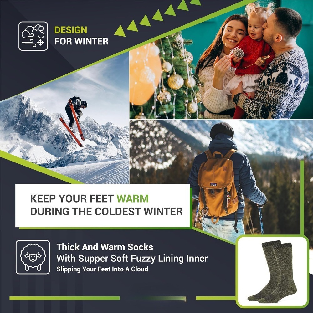 Wool Hiking Socks Thermal Warm - Wool Hiking Sock บทวิจารณ์และราคา