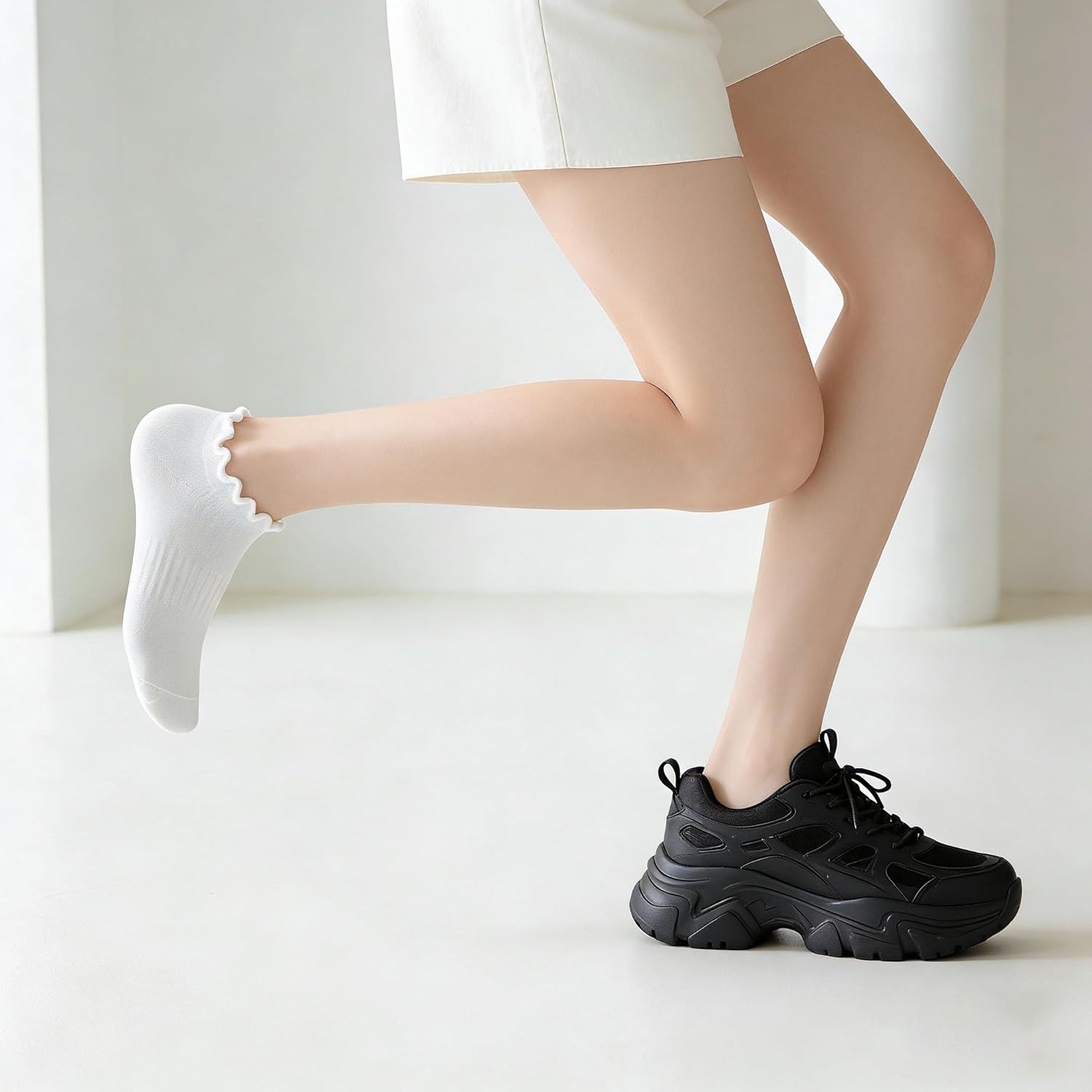Cute Ruffle Ankle Socks for Wo - Silk Sock Bamboo บทวิจารณ์และราคา