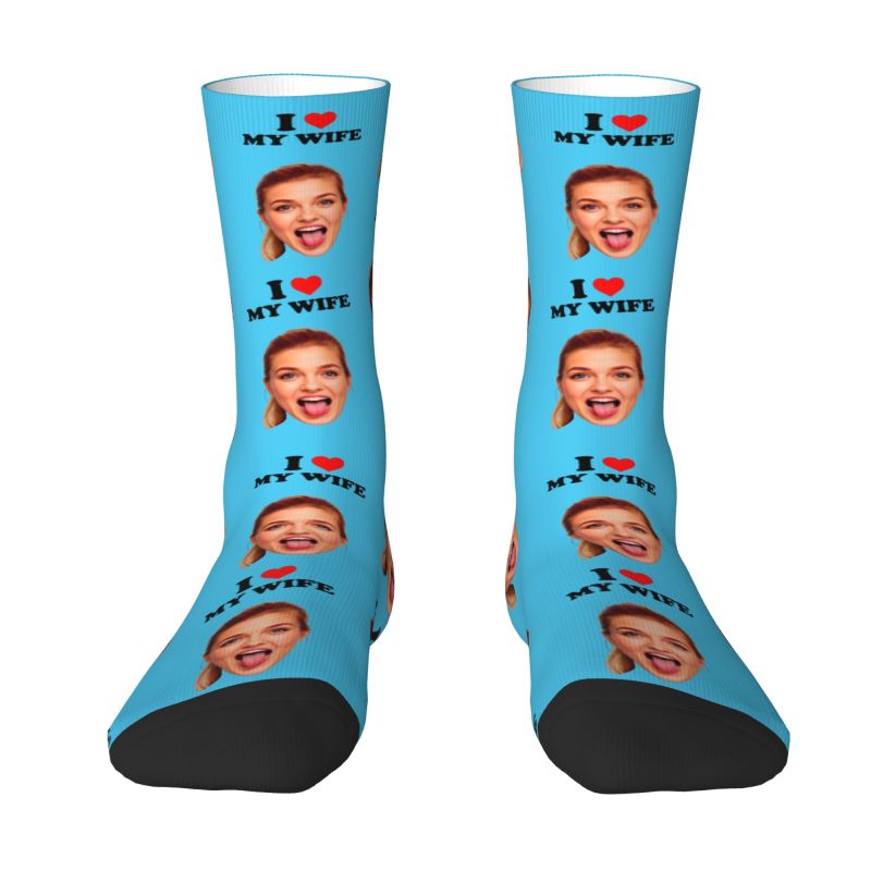 I Love My Wife Personalized Fa - Dress Sock Men บทวิจารณ์และราคา