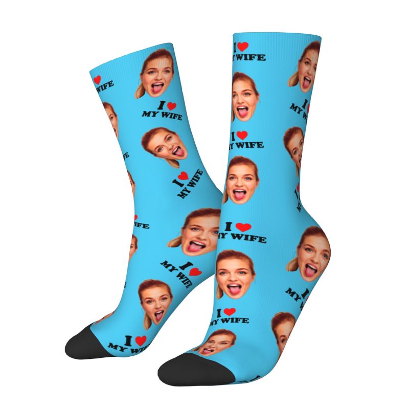 I Love My Wife Personalized Fa - Dress Sock Men บทวิจารณ์และราคา