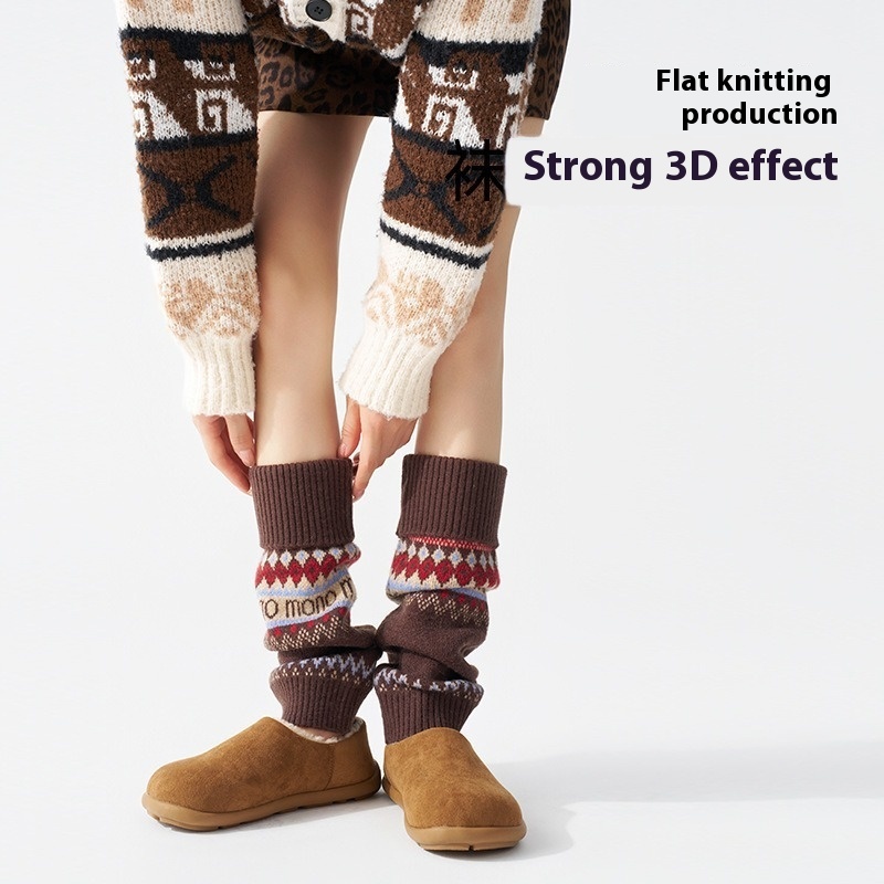 ​Fair Isle Knitted Leg Warmers - Boot Sock Slouchy บทวิจารณ์และราคา