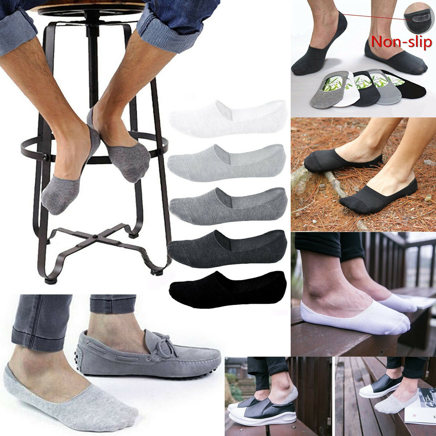 1/5 Pairs Men Cotton Socks Sum - Invisibility Sock Loafer บทวิจารณ์และราคา