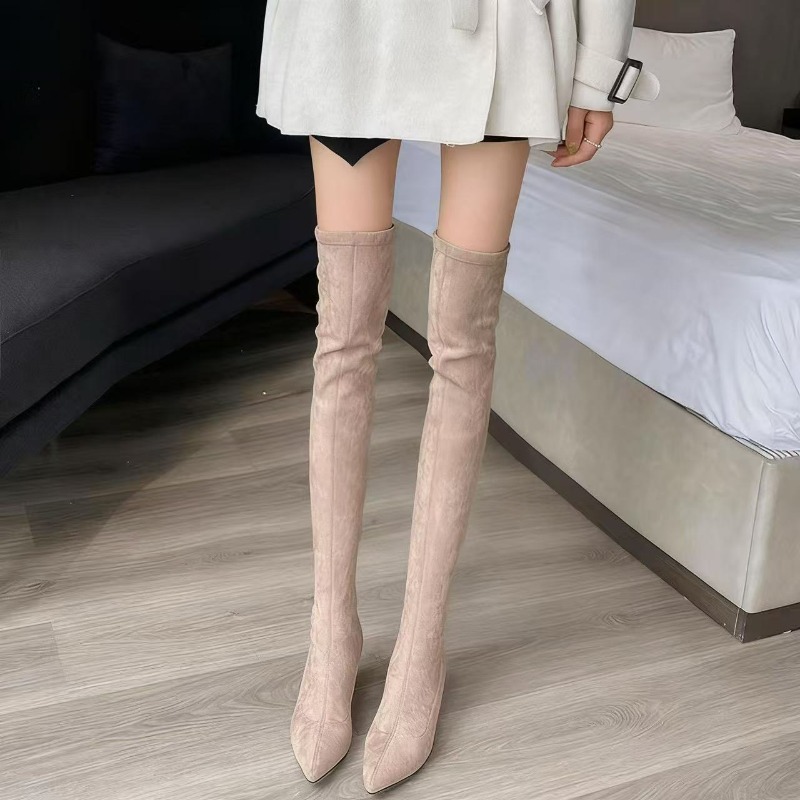Sexy Women's Boots Pointed Toe - Knee High Sock Women บทวิจารณ์และราคา