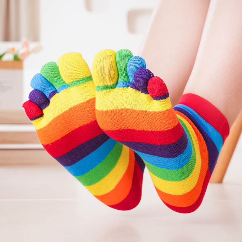 Women's Socks Rainbow Striped  - Toe Sock Split บทวิจารณ์และราคา