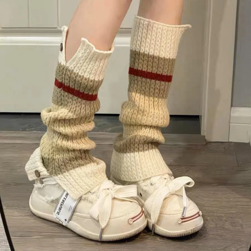 New ​Y2K Knitted Leg Warmers V - Boot Sock Slouchy บทวิจารณ์และราคา