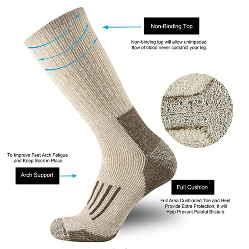 80% Wool Socks Thicken Warm Hi - Wool Hiking Sock บทวิจารณ์และราคา