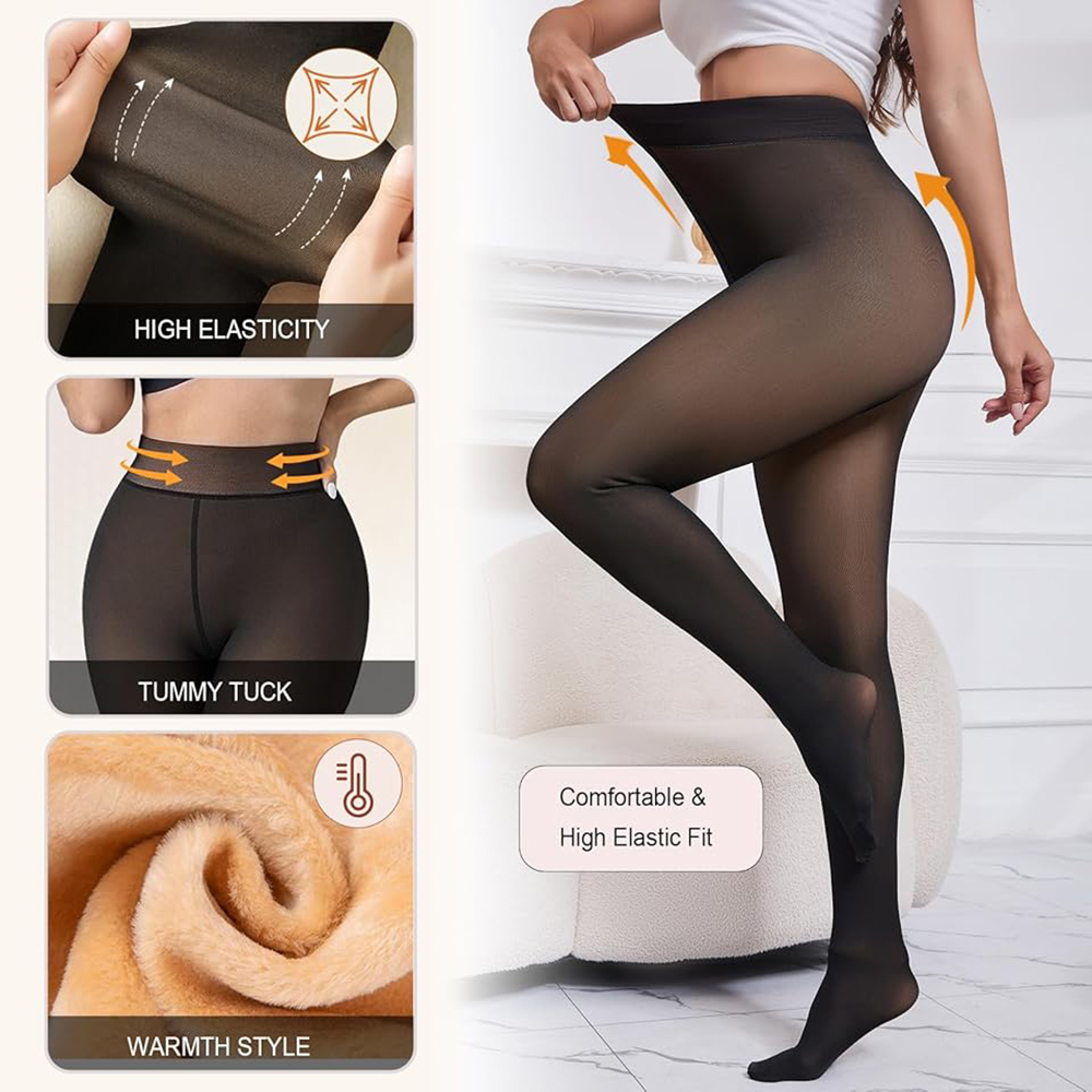 Thermal Fleece Lined Tights Wo - Tights Pantyhose Sheer บทวิจารณ์และราคา