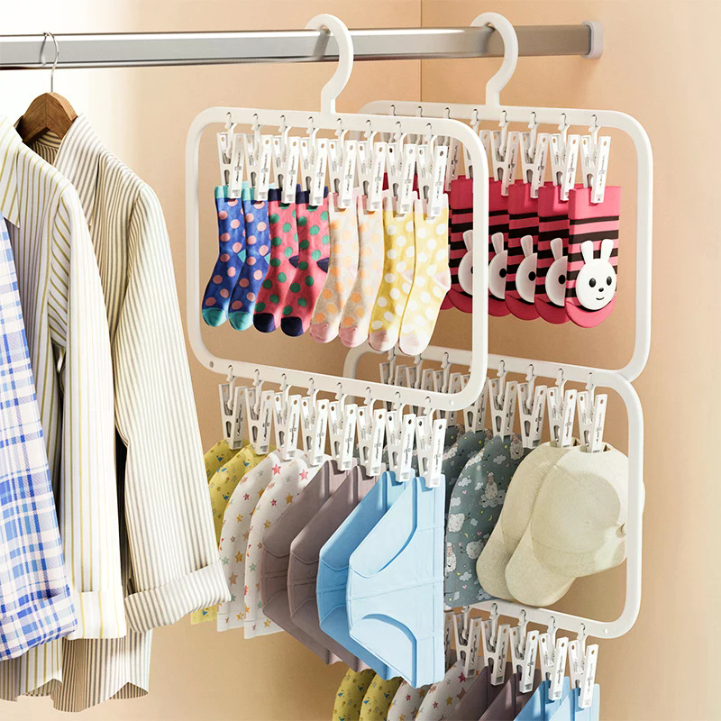Multi-clip Sock Drying Rack Mu - Sock Organizer Tray บทวิจารณ์และราคา