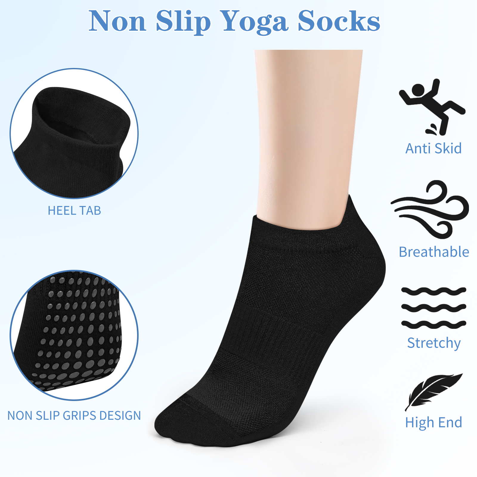 3 Pairs Yoga Socks Women Cotto - Grip Sock Yoga บทวิจารณ์และราคา