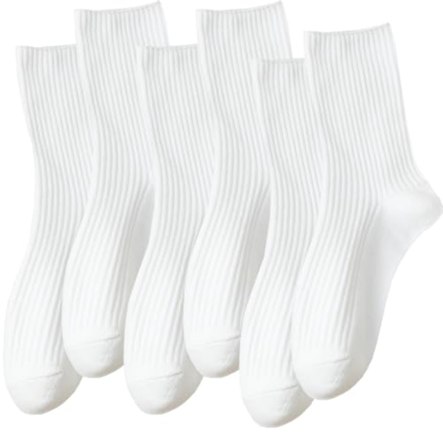 DOKUTOKU Womens Crew Socks Siz - Cotton Crew Sock Pack บทวิจารณ์และราคา