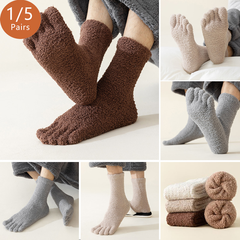 1/5 Pairs Mans Thermal Toe Soc - Thermal Sock Winter บทวิจารณ์และราคา